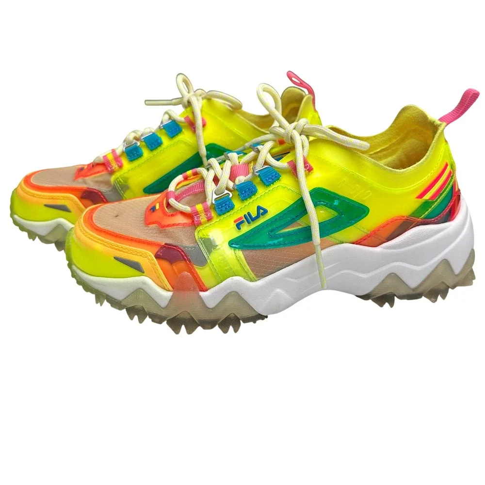 Fila Oakmont TL Womens 7 Neon Sneakers Colorful Retro Streetwear